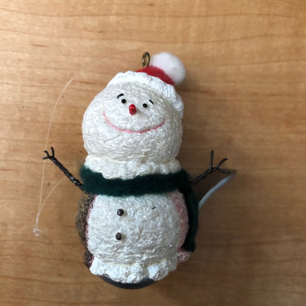 Snowman Ice Cream Ornament Fake Food